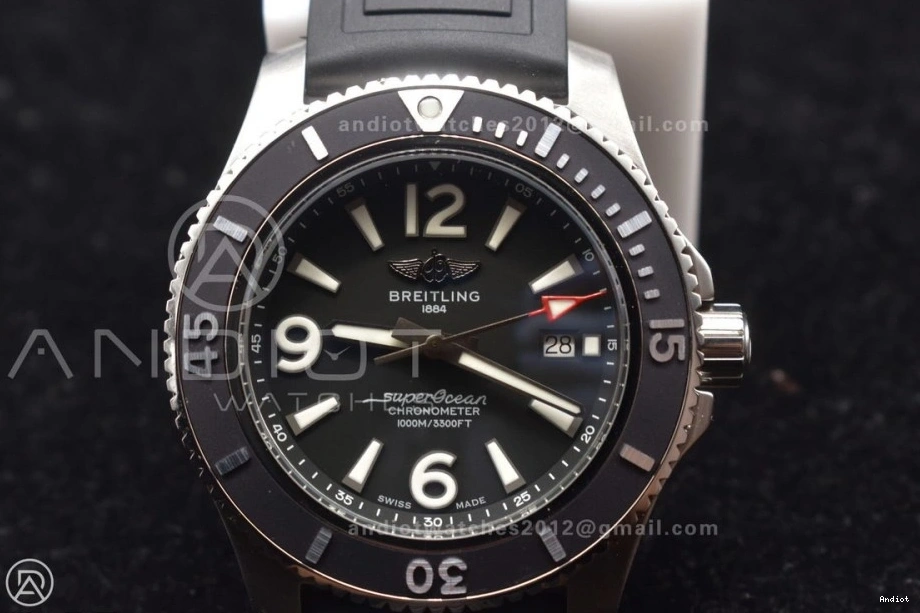 1:1 Automatic Best Edition Rubber Dial On Strap TF A2824 Black Superocean Black Black 44 Bezel 0428